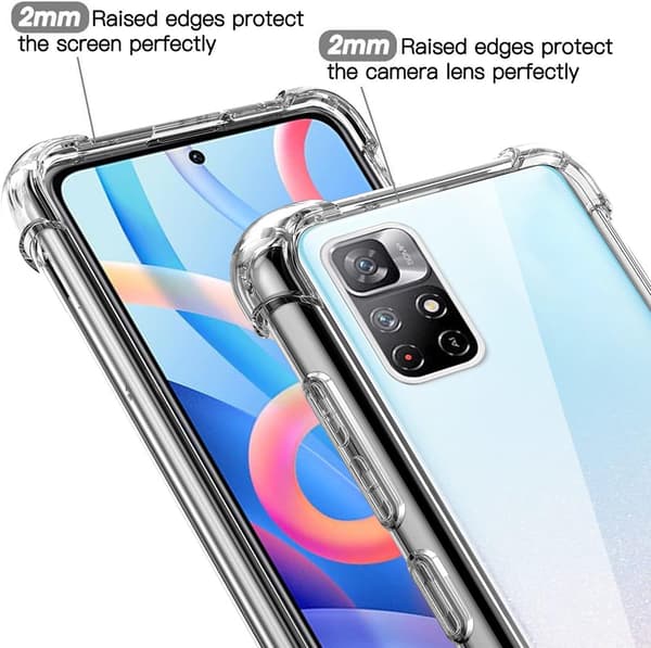 REDMI NOTE 11 MOBILTELEFONCOVER TRANSPARENT + 2X GLAS
