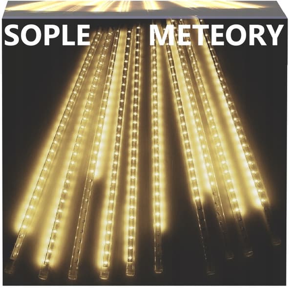 LED-JULGRANSLJUS ISPELAR METEORITER FALLANDE SNÖ VARMA 50 CM 8 ISPELAR
