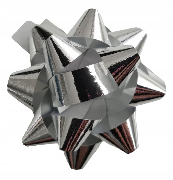 Självhäftande rosetter 5 cm, silver 24 st. 1 förpackning.