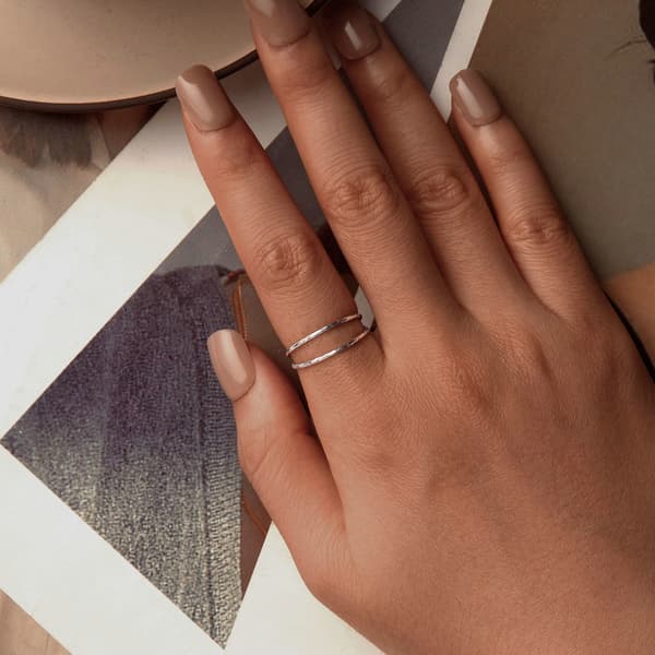 Justerbar minimalistisk silverring, 925 silver