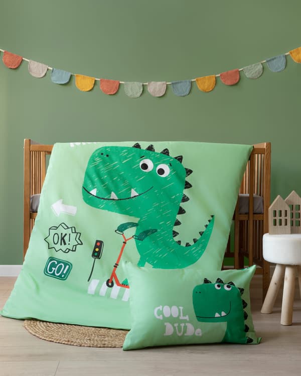 Detexpol bambuängkläder till Dino T-rex spjälsäng 90x120