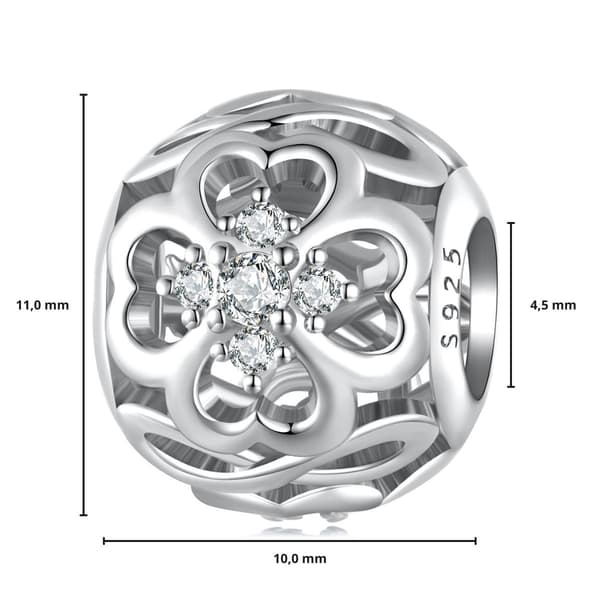 Kristallklöverpärlberlock silver 925