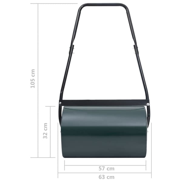 vidaXL plænetromle grøn og sort 63 cm 50 L