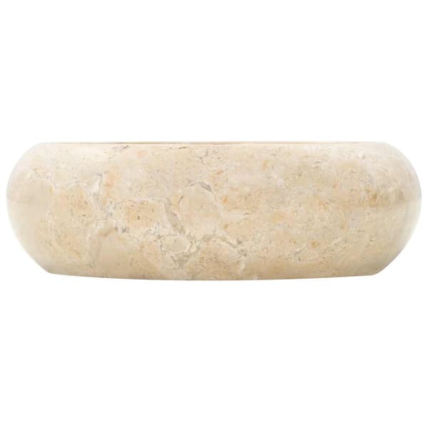 vidaXL Handfat, 40 x 12 cm, Marmor, Krämfärgad