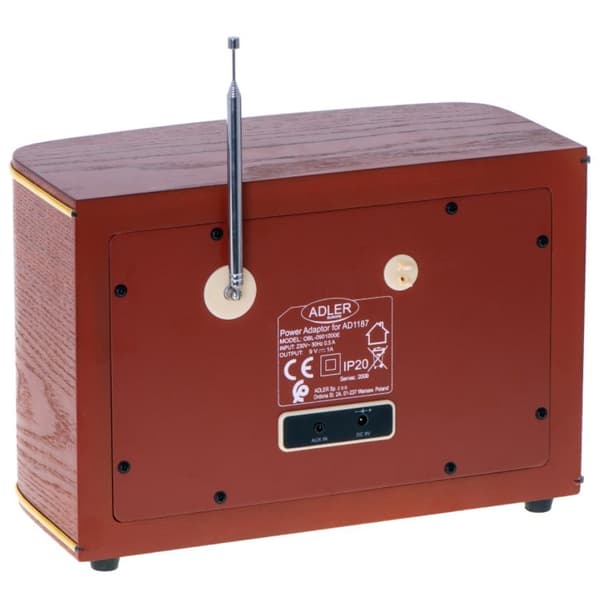 Adler AD 1187 retroradio, Bluetoothilla, 30 asemaa, herätyskello