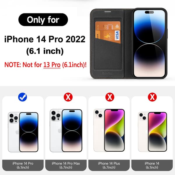 SORT LUKKET ETUI TIL IPHONE 14 PRO 6.1'