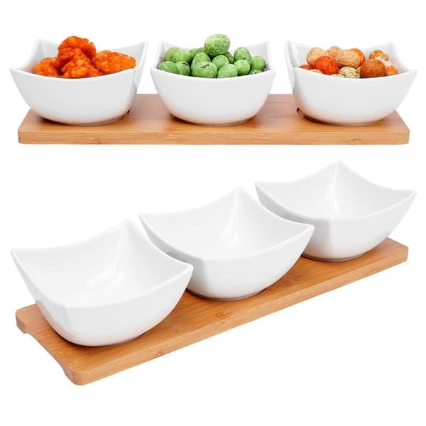 Porcelænskåle til snacks hvide 30 cm 4 stk.