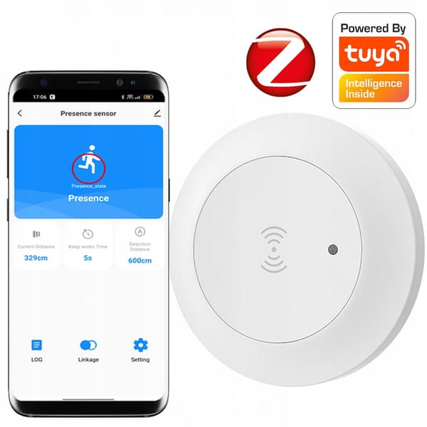 RTX Mikrobølgesensor ZigBee TUYA Smart 230V Overflademonteret Tilstedeværelsessensor