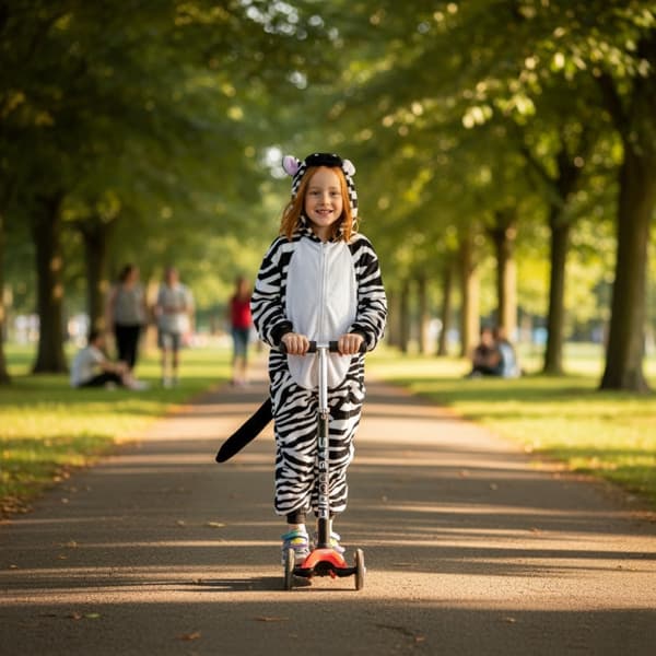 Gul heldragt børn 022pcN zebra 146-152