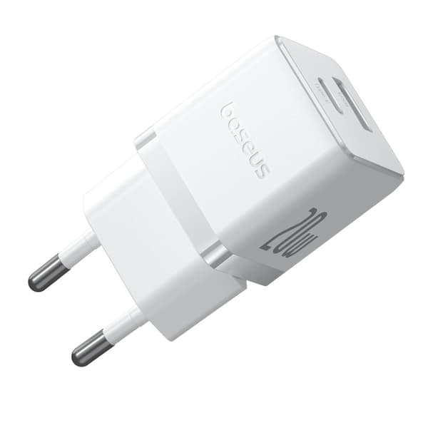 Baseus Palm 20W USB-C USB-A Väggladdare - Vit