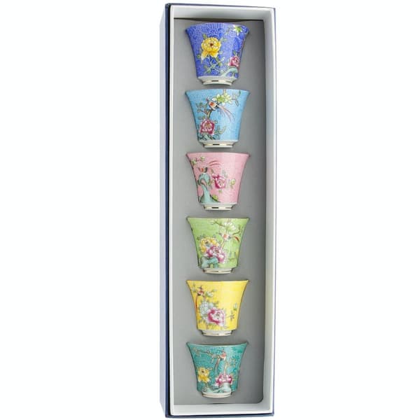 KOPPER TIL TE OG URTER 6 KOPPER PORCELÆN GAVE SÆT