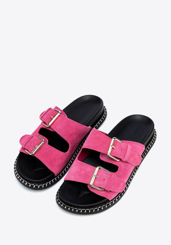 Wittchen Damska rosa semsskinn flip-flops