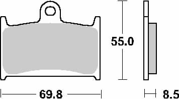SBS Bromsbelägg KH145 / KH236 Street Standard keraaminen jarrupalat musta