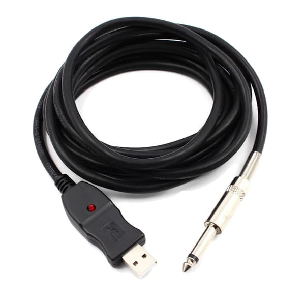 Guitarinterface adapter JACK 6,3 mm - USB 2.0 A kabel på 3 m