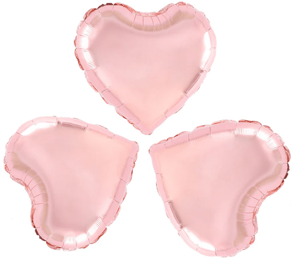 HJÄRTA Folieballonger Roséguld 23cm 3st.