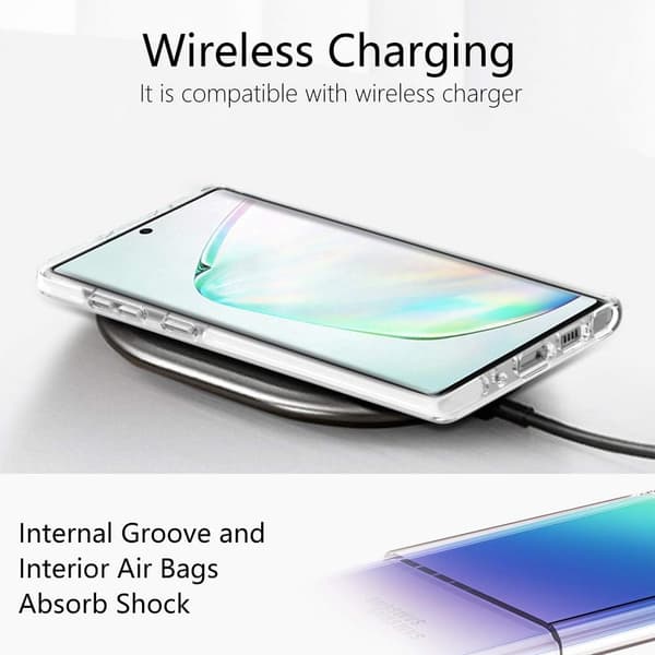 SILIKONEETUIS TIL SAMSUNG GALAXY NOTE 10 6,28" KLAR + HVID RAMME
