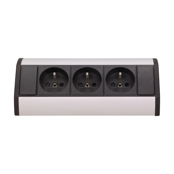 MØBELSTIKDOP 3X2P+Z SORT-SØLV - ON-9001/B-G