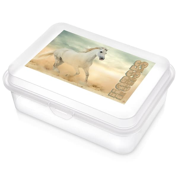 Frokostbeholder transparent hest 750 ml