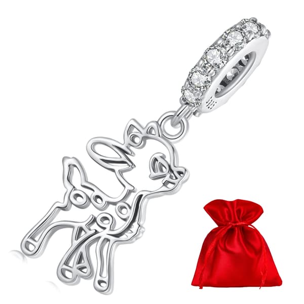 Bambi hjortberlocker hänge silver 925 pärlor