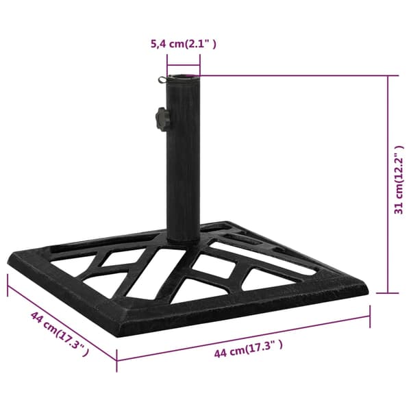 vidaXL paraplyfoplade sort 44x44x31 cm støbejern