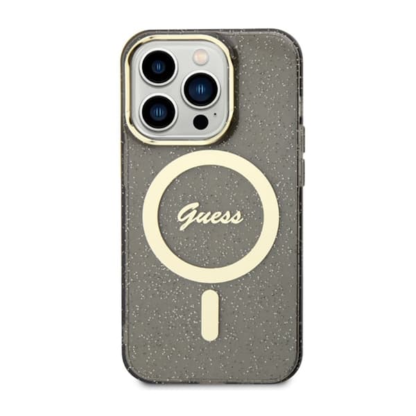 Guess Glitter Gold MagSafe - iPhone 14 Pro cover (sort)