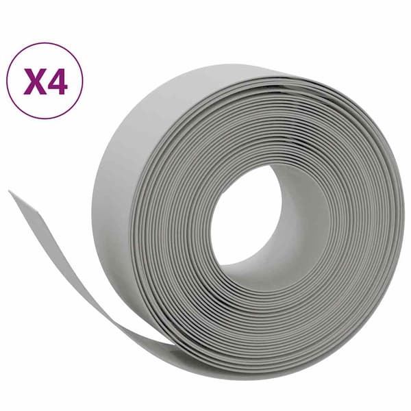 vidaXL havekant, 4 stk., grå, 10 m, 20 cm, polyethylen
