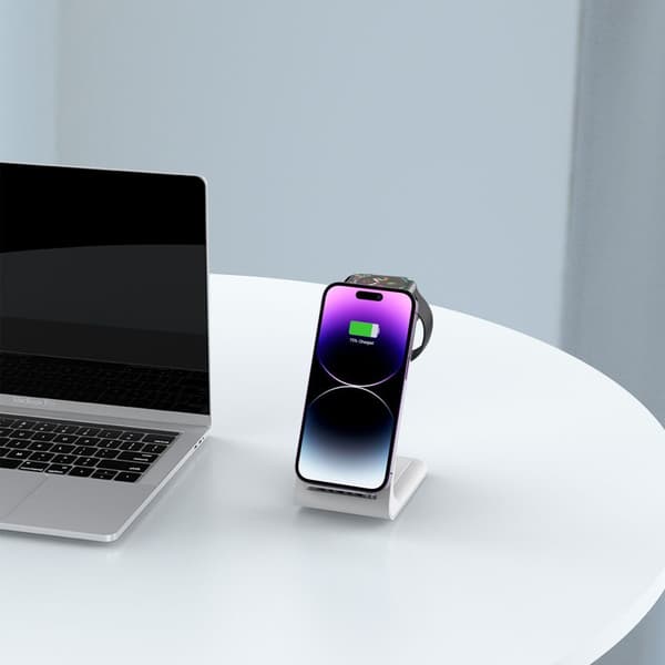 TECH-PROTECT QI15W-A36 3-i-1 trådløs oplader til Apple, hvid