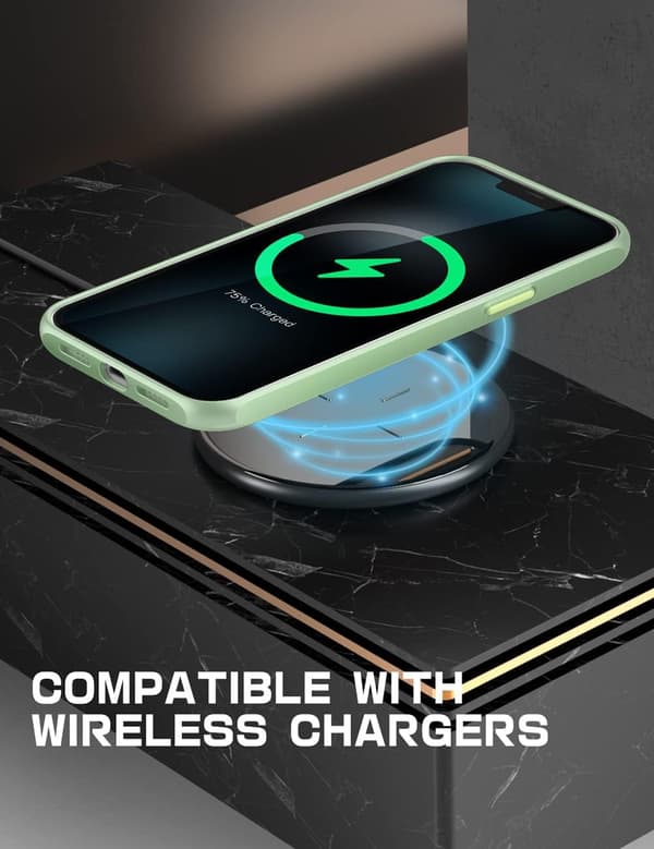 ETUI TIL APPLE IPHONE 13 PRO MAX TRANSPARENT GRØNT ETUI FORSTÆRKET