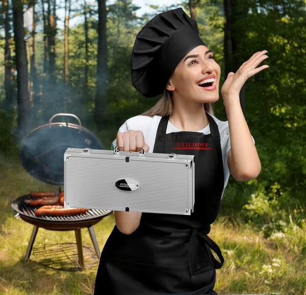 Tilbehørssæt til STILHOFF STRONG GRILL, bestik 12 dele, 10 stk. + kuffert + brænder *