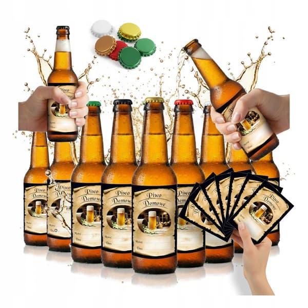 Sæt med 10 x longneck flasker 0,33L TIL øl, bryggeri, cider + øletiket