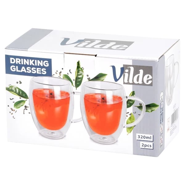 TERMOGLAS 2 stk. 320 ml DOBBELTVÆGGET TIL KAFFE OG TE 139821