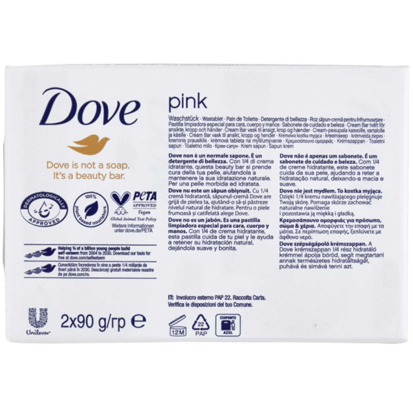481116 DOVE såpbit rosa 2x90g
