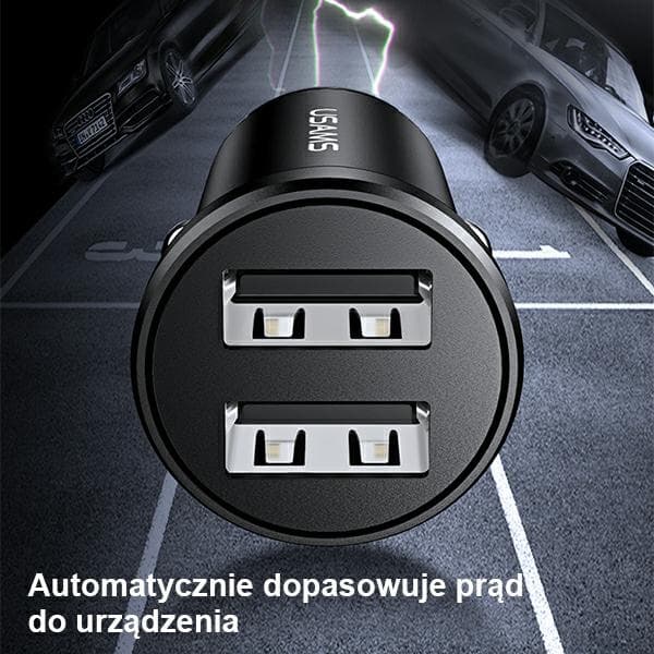 USAMS Biloplader 2xUSB 2.4A Mini sort CC114TC01 (US-CC114)