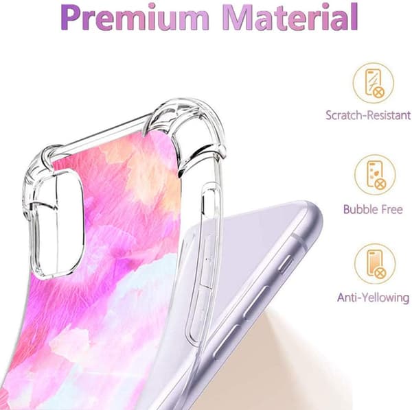 APPLE IPHONE 11 SKAL SILIKON ROSA GUL AKTERFÄRGSMÖNSTER