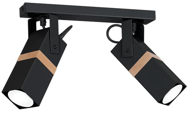 Loftlampe Vidar 2 GU10 sort træ Milagro MLP5401