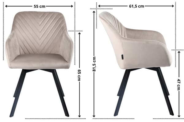 PANKO 2 klädd snurrstol, beige sammet