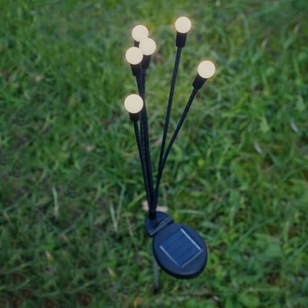 Solcellehavelampe 75 cm 6 hvide LED-lys