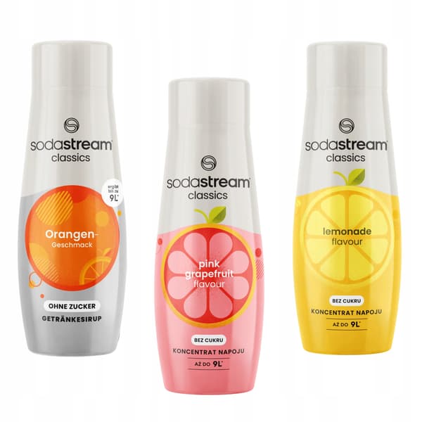 Sodastream Orange Zero + Grapefrugt + Lemonade 3-pak koncentratsæt