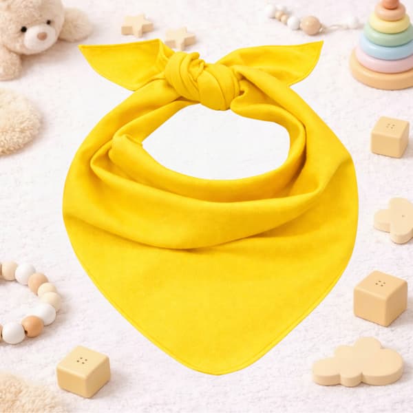 Triangulär bomullsbandana, halsduk gul