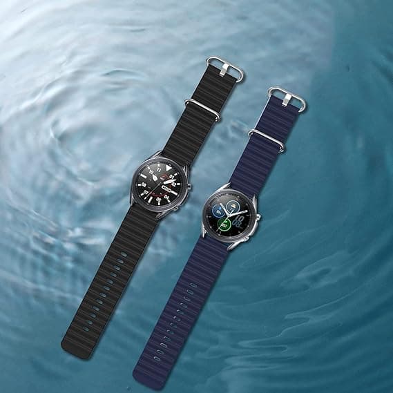 2x BLÅ SORT SILIKONE URREM Samsung/HUAWEI Watch 22mm