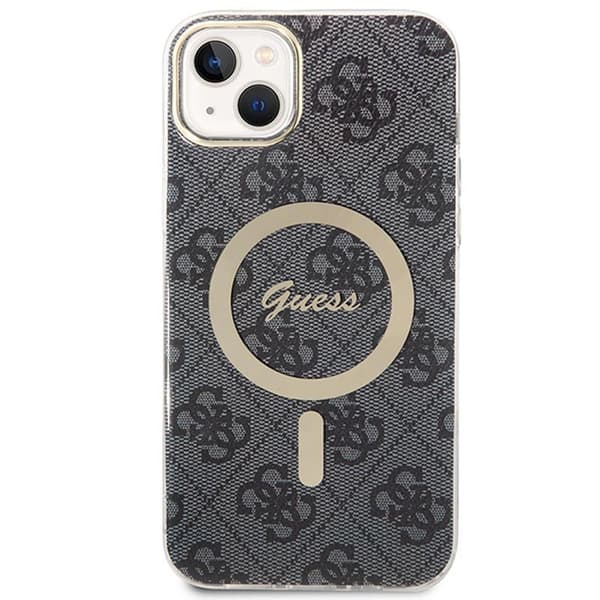 Guess Bundle Pack MagSafe 4G - MagSafe iPhone 14 Plus cover + opladersæt (sort/guld)