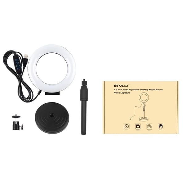 Puluz LED-ringlampa med justerbart stativ PU391