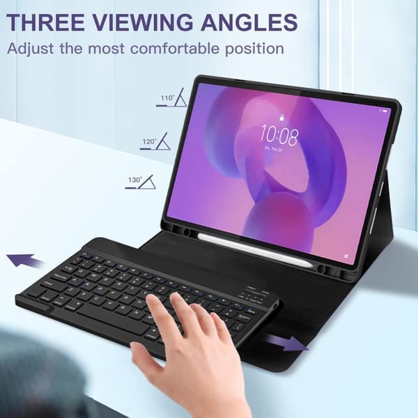TECH-PRECT SC-KYNÄ + NÄPPÄIMISTÖ LENOVO IDEA TAB PRO / PRO MT 12.7 TB-373 MUSTA