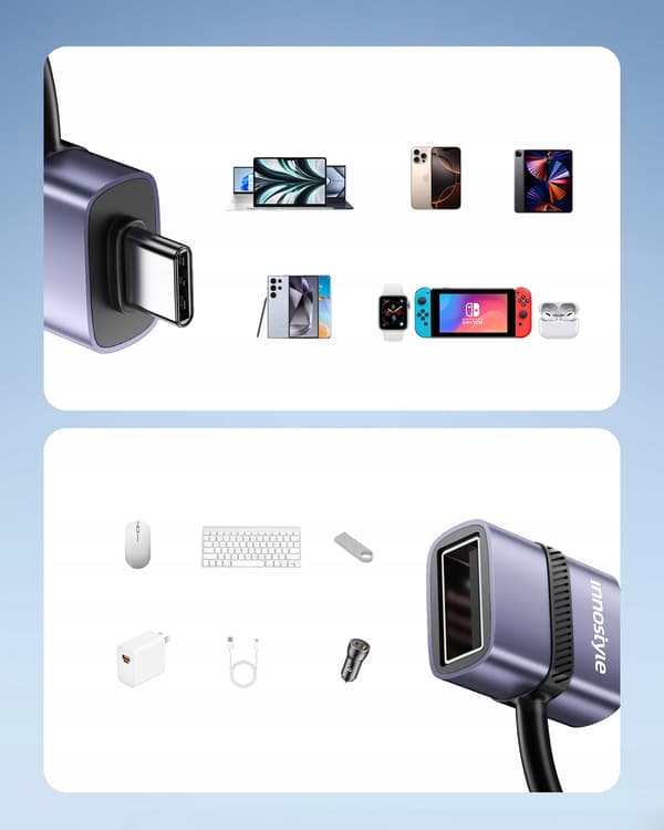 INNOSTYLE ADAPTER USB-A 3.0 TIL USB-C TIL USB TYPE C 3A 5GBPS OTG