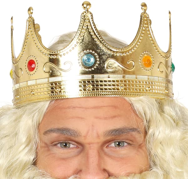 Kung Prins Julkrubba Guldkrona med stenar