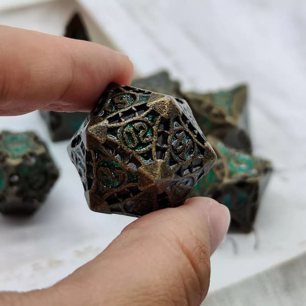 Forest Portal RPG-tärningar Set med 7 metalltärningar