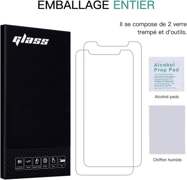2x Hærdet glas til Apple iPhone 11 Pro Max/Xs Max. Stærk beskyttelse.
