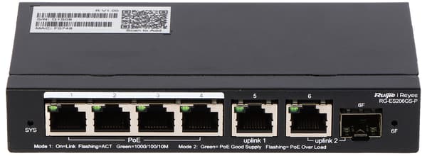 POE-SWITCH RG-ES206GS-P 4-PORTARS SFP REYEE