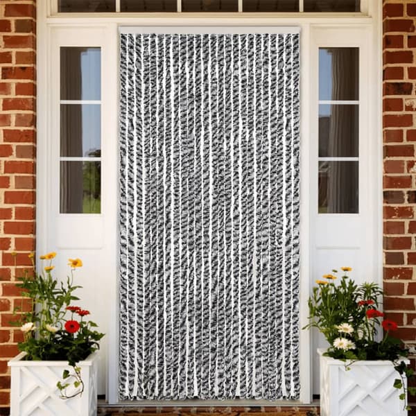 vidaXL insektnet, grå, sort og hvid, 100x230, chenille