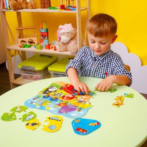 2-in-1 PALAPELI AJONEUVOSETTI MINI PALAPELI OPPIMUSPELI PYÖRIVÄ KAHVILA